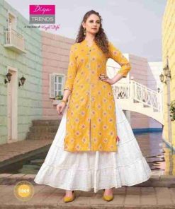 Indian party dress with Kurti top AND skirt | Bohemian printed Indian festival wear, wedding party wear, Indian kurti & skirt