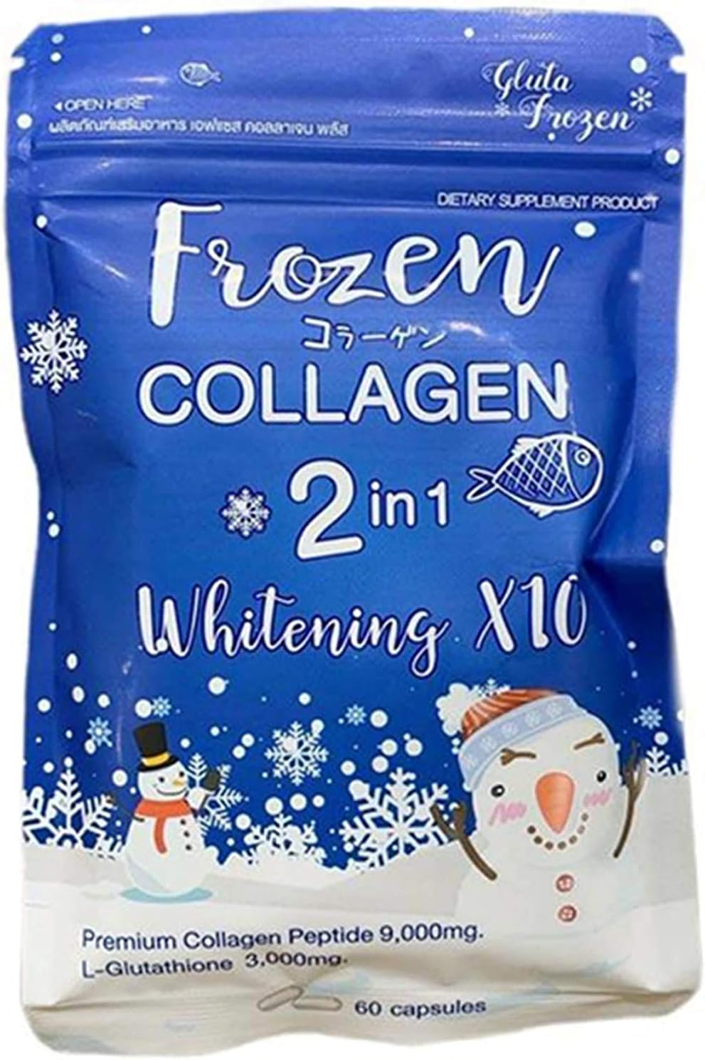 Frozen Collagen 2 in 1 Whitening Capsules - Radiant Skin Solution "Frozen Collagen 2 in 1 Whitening Capsules for brighter, more even skin tone."